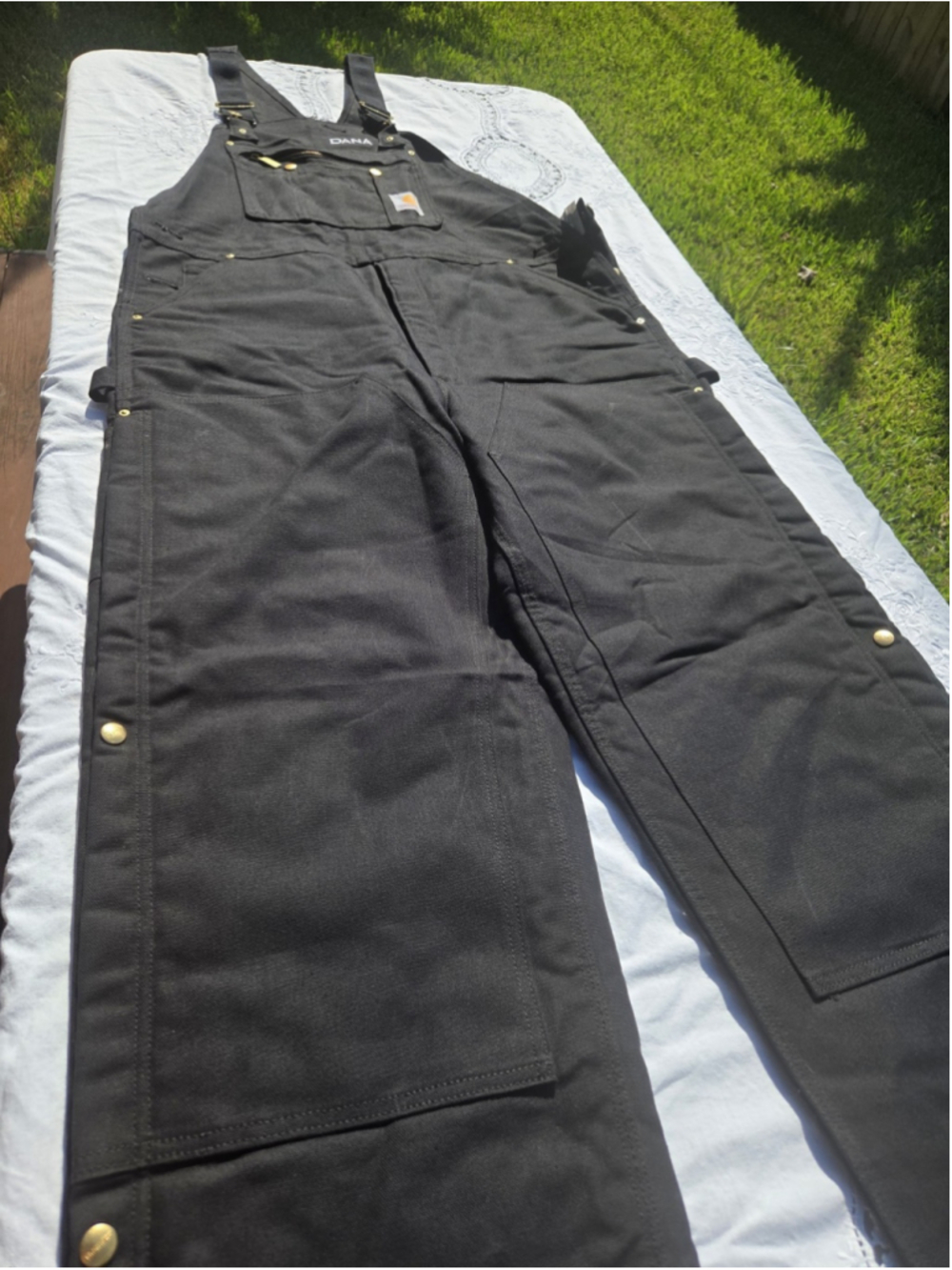 Carhartt R41 BLK Quilt Lined Duck Bib Overalls Black 40x34 DANA #002 - Picture 2 of 10